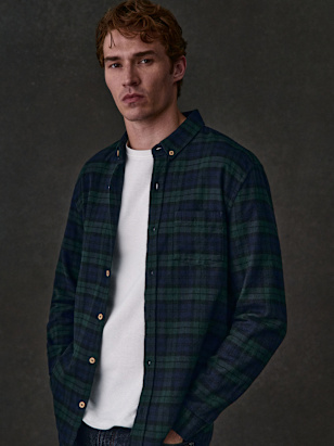 Ethan Checkered Shirt - Beige / Brown / Green - Wool - Octobre