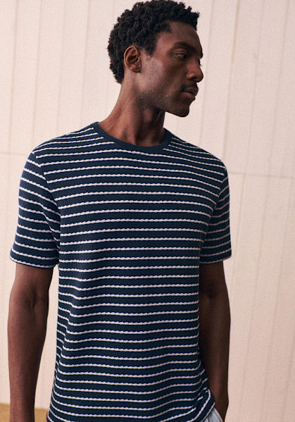Kenny T-Shirt - Navy, Red / White Stripes - Organic cotton