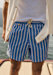 Bleu Vintage Rayures Blanches