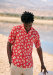 Vermelho estampado flores