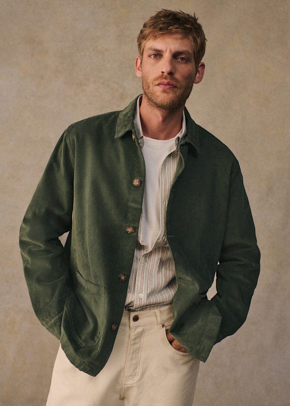 Tim Velours Jacket - Green - Organic cotton - organic textile - Sézane