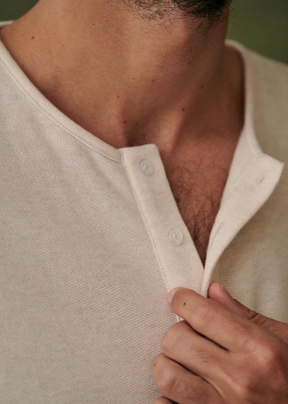 Henley online ecru homme