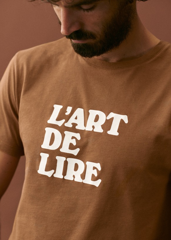 T-Shirt L'art de Lire - Octobre Editions x BSF - Navy / Ecru - Organic  Cotton - Sézane