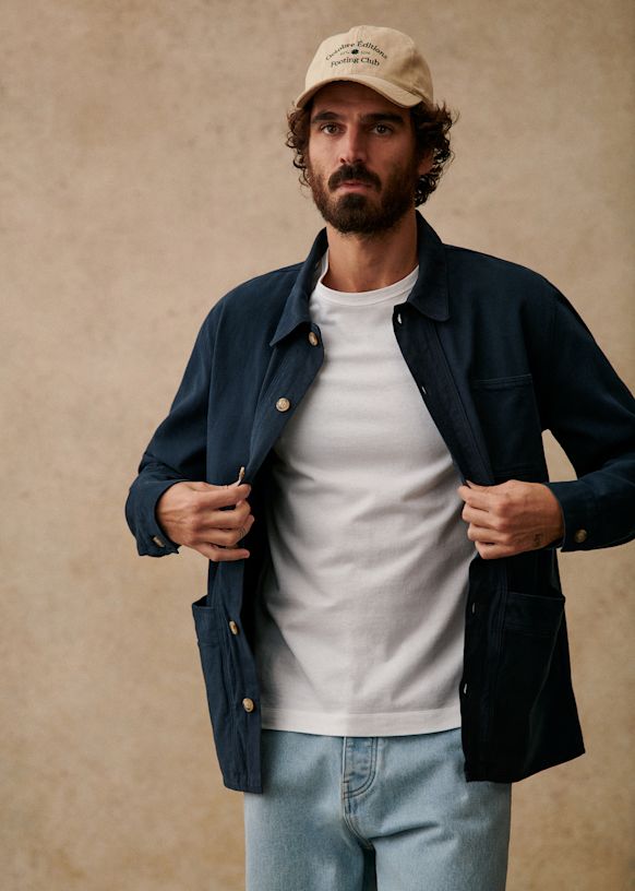 【再入荷】 Navy - Jacket Will - Sézane - textile organic - cotton Organic ジャケット・アウター