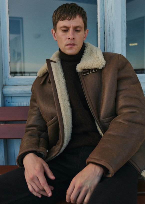 Zelvik Coat - Brown - Sheep leather - Sézane