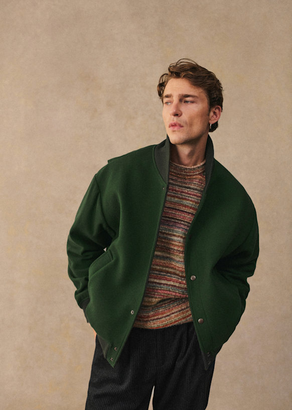 ほ*て様 vintage short wool blouson Zephyr Blouson - Green - Wool - Octobre Éditions