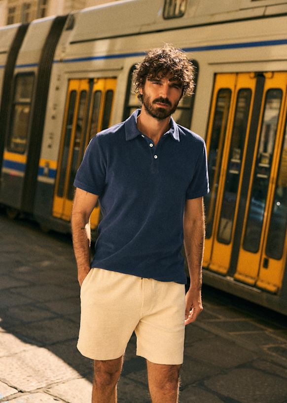 Priam Shorts - Ecru Textured - Organic cotton - organic textile
