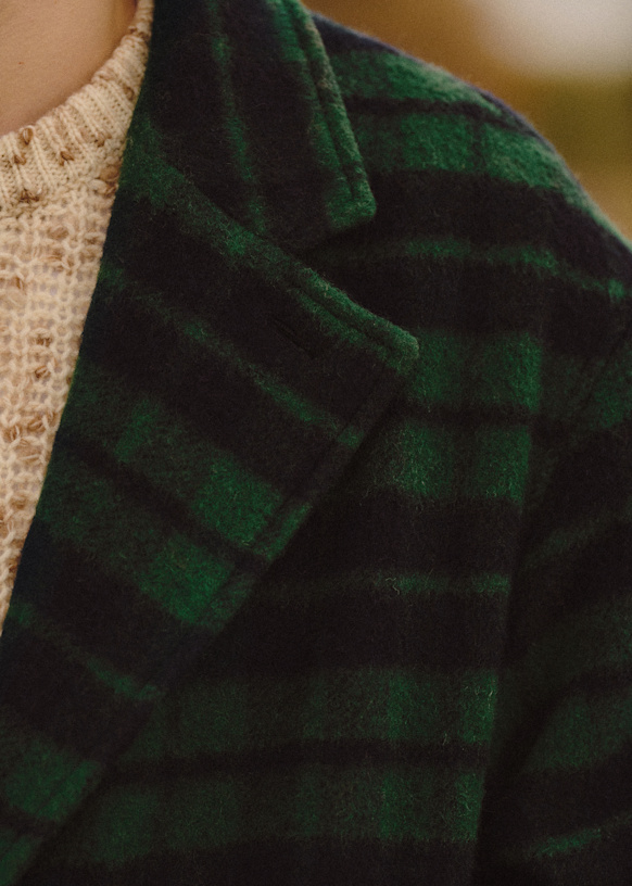 〓christian wijnants〓 GREEN WOOLチェックCOAT