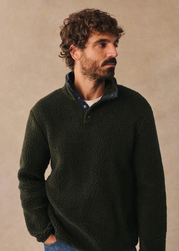 Tucker Fleece - Kaki Green - GRS certified recycled polyester - Sézane