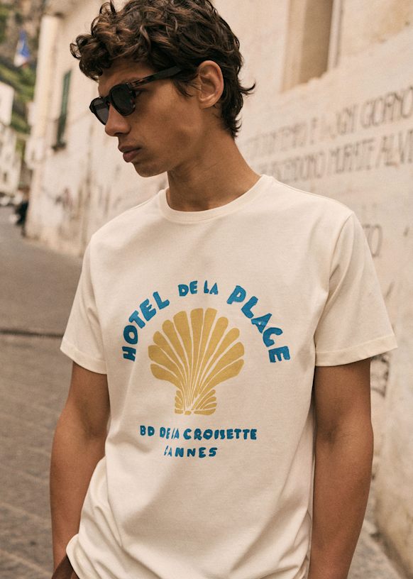 Hôtel de la Plage T-Shirt Ecru