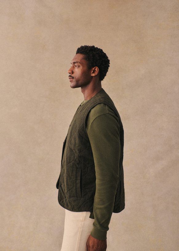 Iboxer Flanelle Sleeveless jacket - Dark Green - Cotton - Octobre