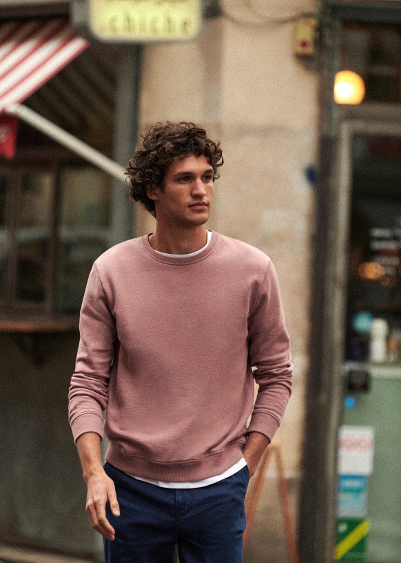 Jaylen Sweatshirt Vintage Pink Organic Cotton Octobre Editions
