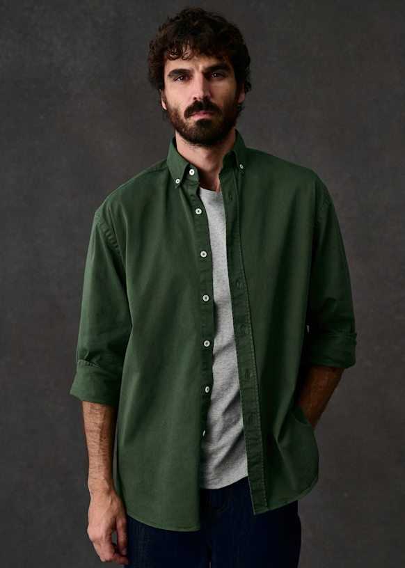 Charlie Oversize Shirt - Washed Blue - Cotton - Sézane
