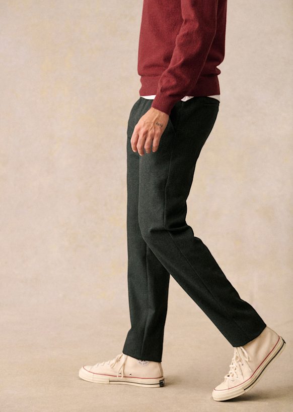 Cocoa Brown Knit Wool Trousers