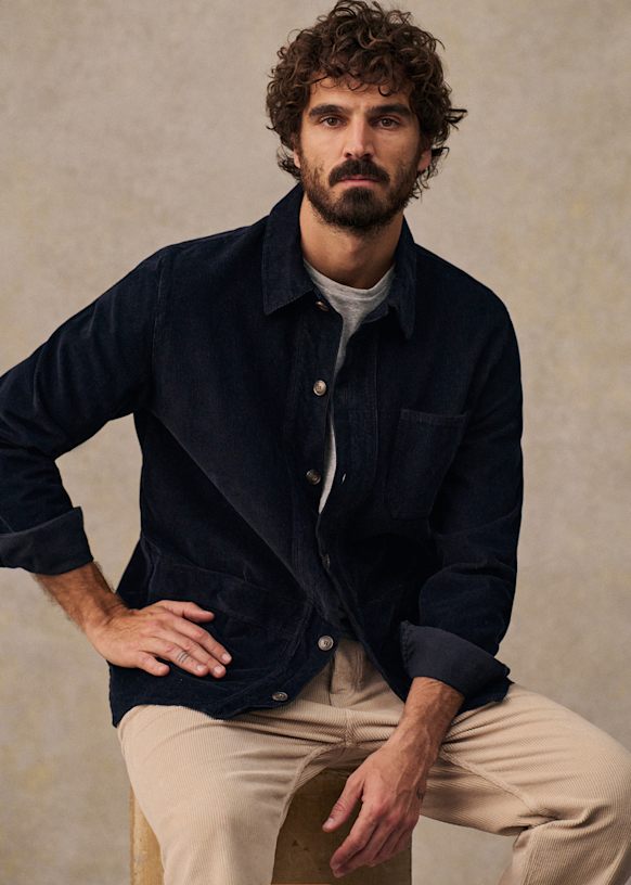 Corduroy Will Jacket - Navy - Cotton - Octobre Éditions