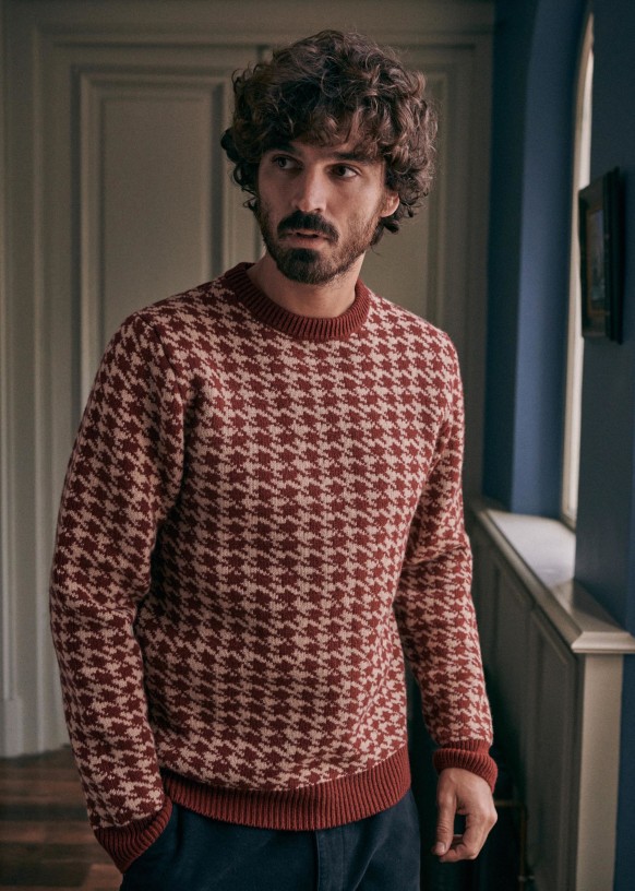 Pull Rood - Beige / Bordeaux - Wool - Octobre Éditions