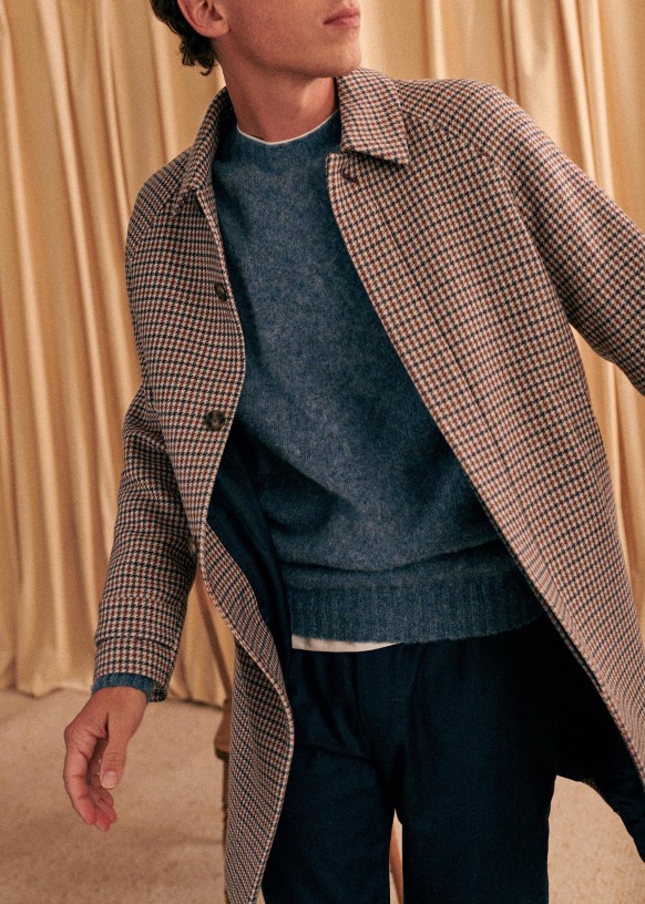 Manteau Weldon - Pied de Poule Vert - Laine - Octobre ??ditions