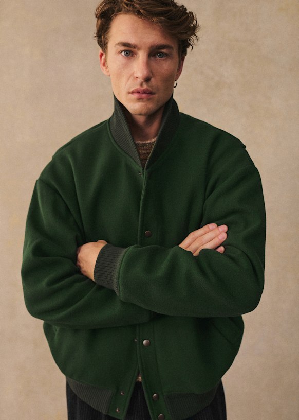Zephyr Blouson - Green - Wool - Octobre Éditions