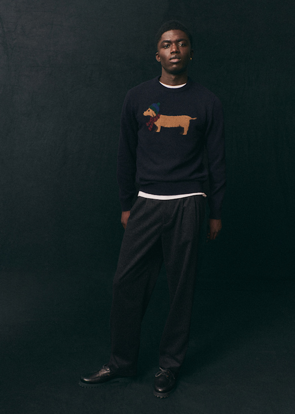 Teckel Sweater - Navy - Wool - Octobre Éditions