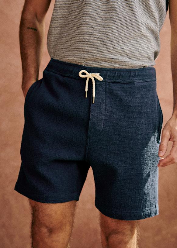 Priam Texturé Short - Navy - Cotton - Sézane