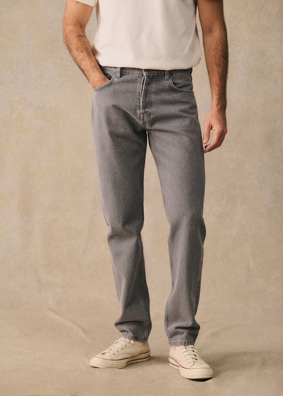 Kurt Straight Jeans - Faded Denim - Cotton - Octobre Éditions