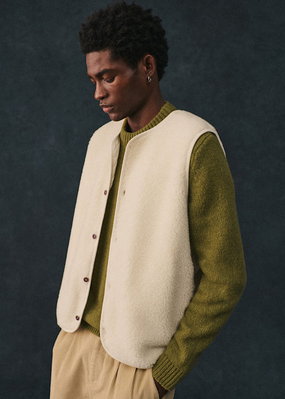 カーディガン Breno - ホワイト - リサイクルポリエステル - Sézane