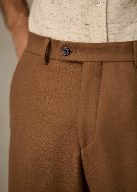 WIDE LEG PANT HEATHERED BROWN – SPRWMN