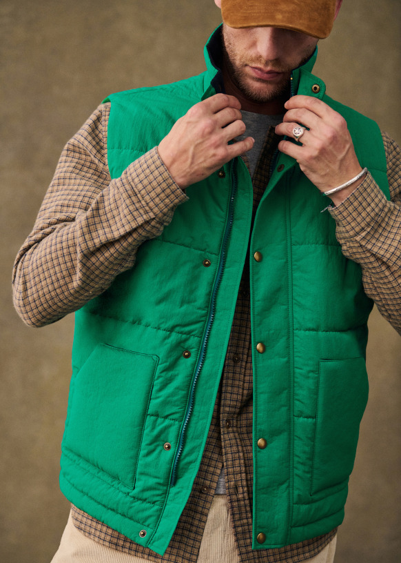 Green puffa jacket sales