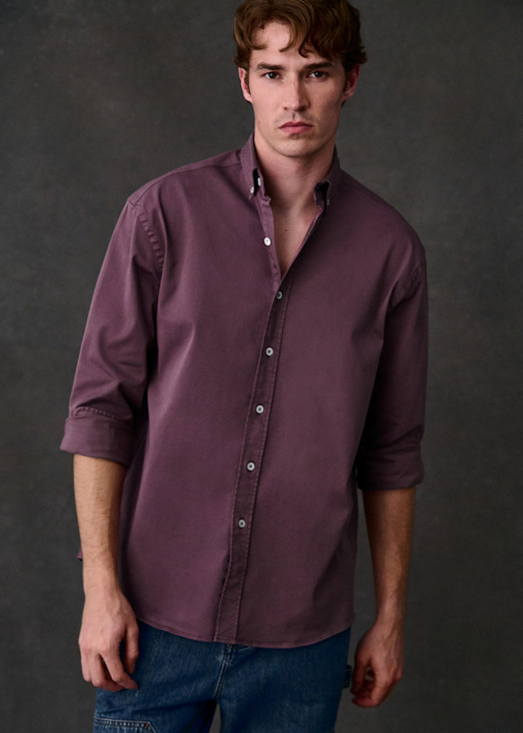Charlie Oversize Shirt - Washed Blue - Cotton - Sézane