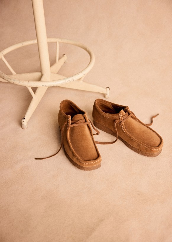 Clarks wallabee cola leather new arrivals