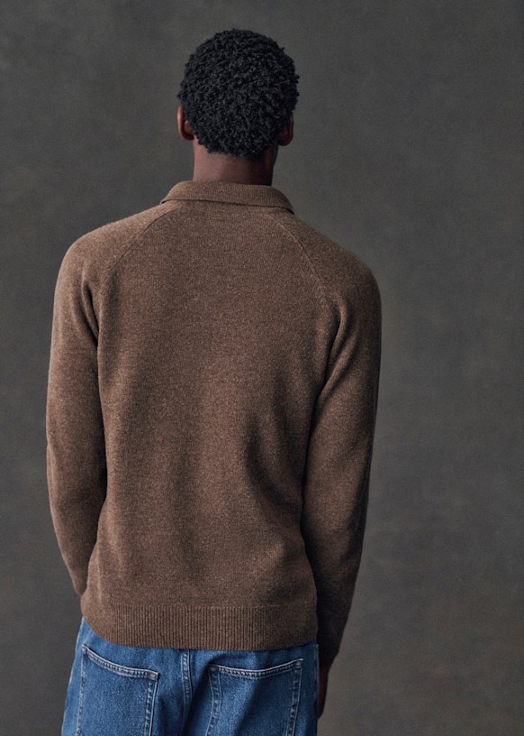 マウリッツィオ ペコラーロ カシミヤ リネン混 ニットアンサンブル Moreno Sweater - Heather Brown - Wool - Octobre Éditions