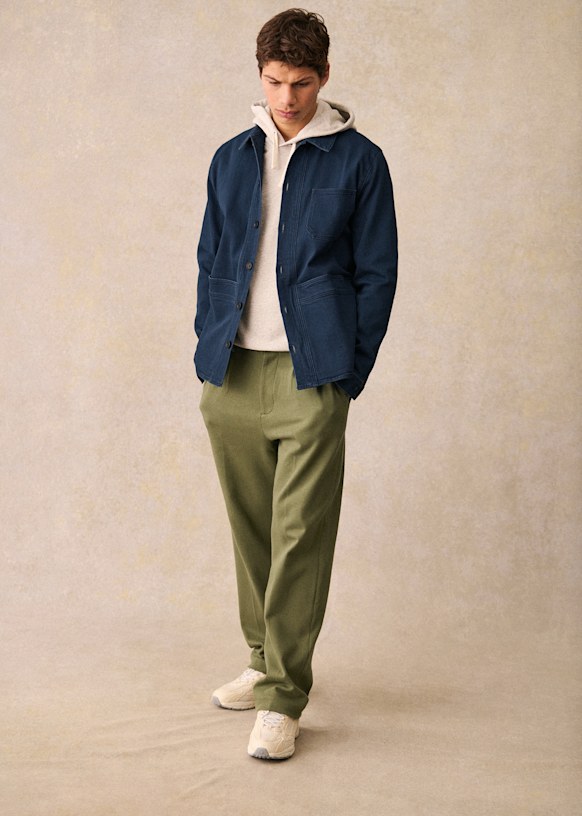 Navy khaki jacket top