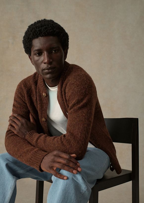 Trudel Cardigan - Brown - Wool - Sézane
