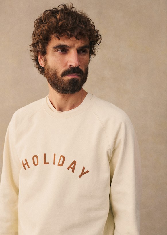 HOLIDAY POLYCOTTON SWEAT TOPS スウェット Octobre Editions x Holiday Sweat-Shirt - Chalk / Brown - Organic