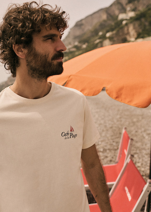 Café de la Plage T-Shirt - Ecru - Organic cotton - organic textile