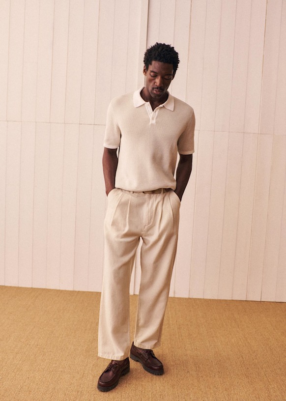 Sorel Knit Polo - Ecru / Beige - Cotton - Sézane