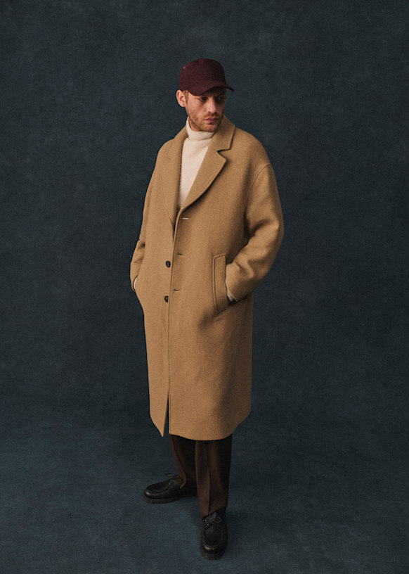 Hugh Coat - Dark beige - Wool - Sézane