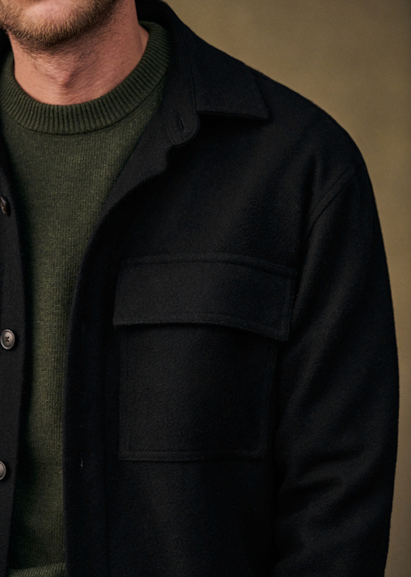 Tucson Overshirt - Black - Wool - Octobre Éditions