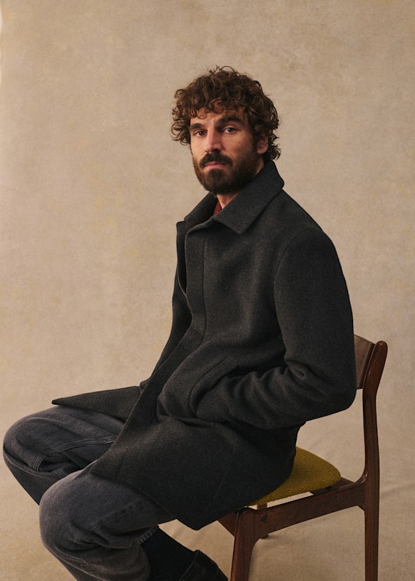 Frank Coat - Navy - Wool - Sézane