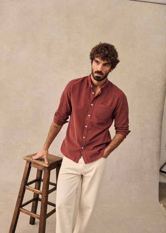 Velvet Charlie Shirt Brown Organic Cotton Octobre Editions