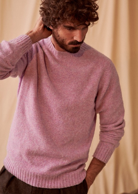 pink crew sweater