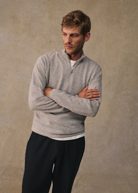 Matthis Sweater - Mottled Grey - Merino Wool - Sézane