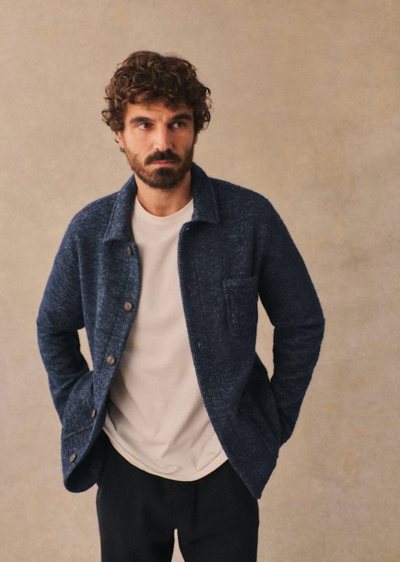 SEZANE ネイビージャケット Nelson Jacket - Beige - Wool - Sézane