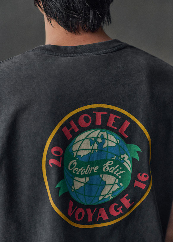 Hôtel Voyage T-Shirt - Washed Black - Organic cotton - organic
