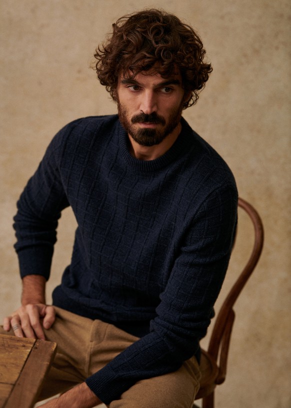 Arran Sweater - Mottled Blue - Recycled wool - Sézane
