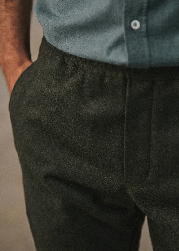 Danny Wool Trousers - Dark Green - Wool - Sézane
