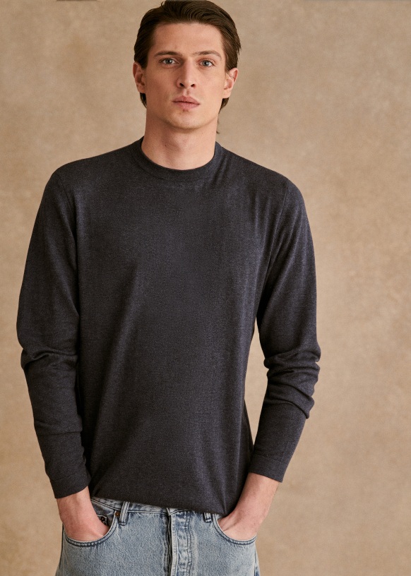 COTTON CREWNECK SWEATER - 012 ECRU / 38