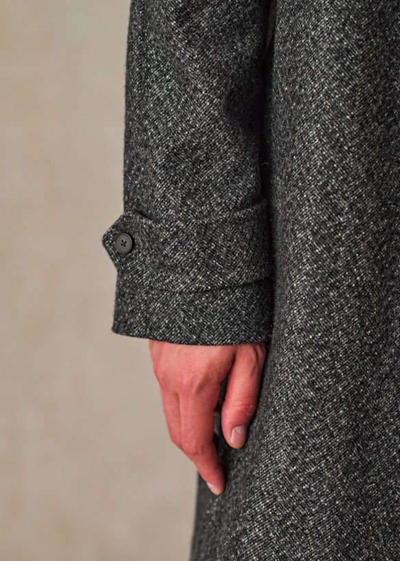 Weldon Coat - Charcoal Grey Speckled - Wool - Sézane