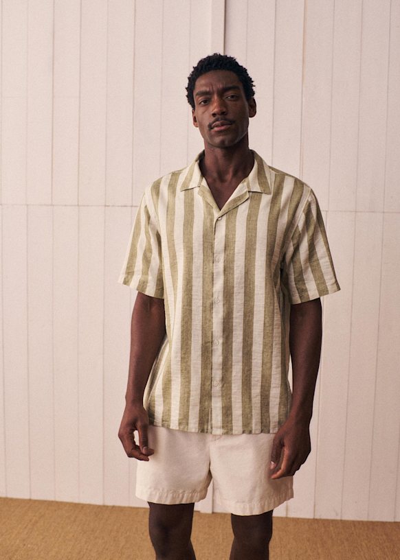 Holt Shirt - Natural Camel Embroidery - Cotton - Sézane