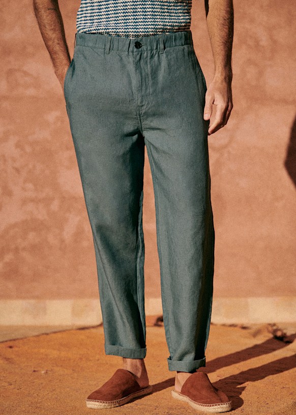 green jumper dress zara DRAWSTRING CASUAL PANTS IN GREEN main image 1